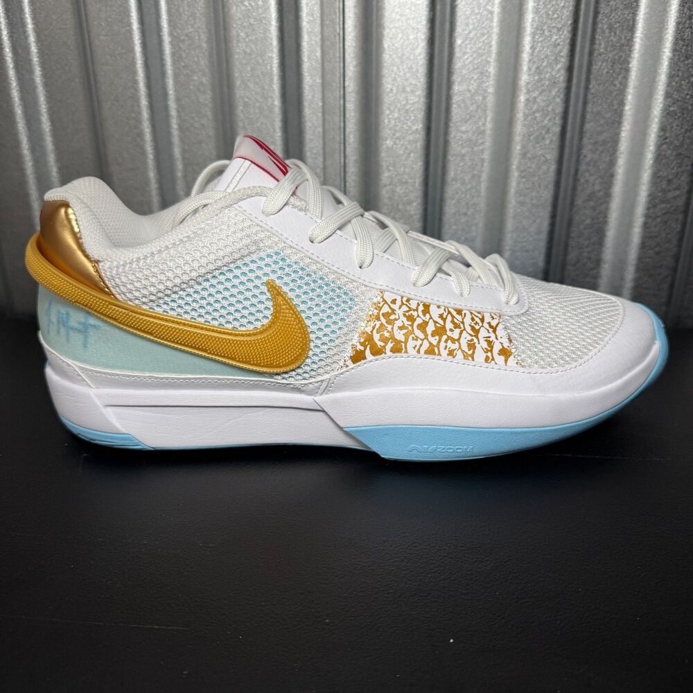 Nike Ja 1 White Metallic Gold Basketball Chinese New Year FV1290-100 Men's Sz 11